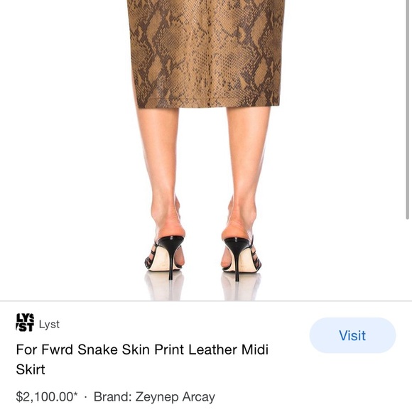Snake skin print leather midi skirt Zeynep Arcay - Picture 2 of 12